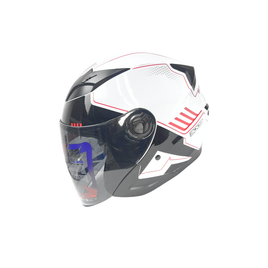 CASCO SEMI INTEGRAL E750 BLANCO CON ROJO EDGE