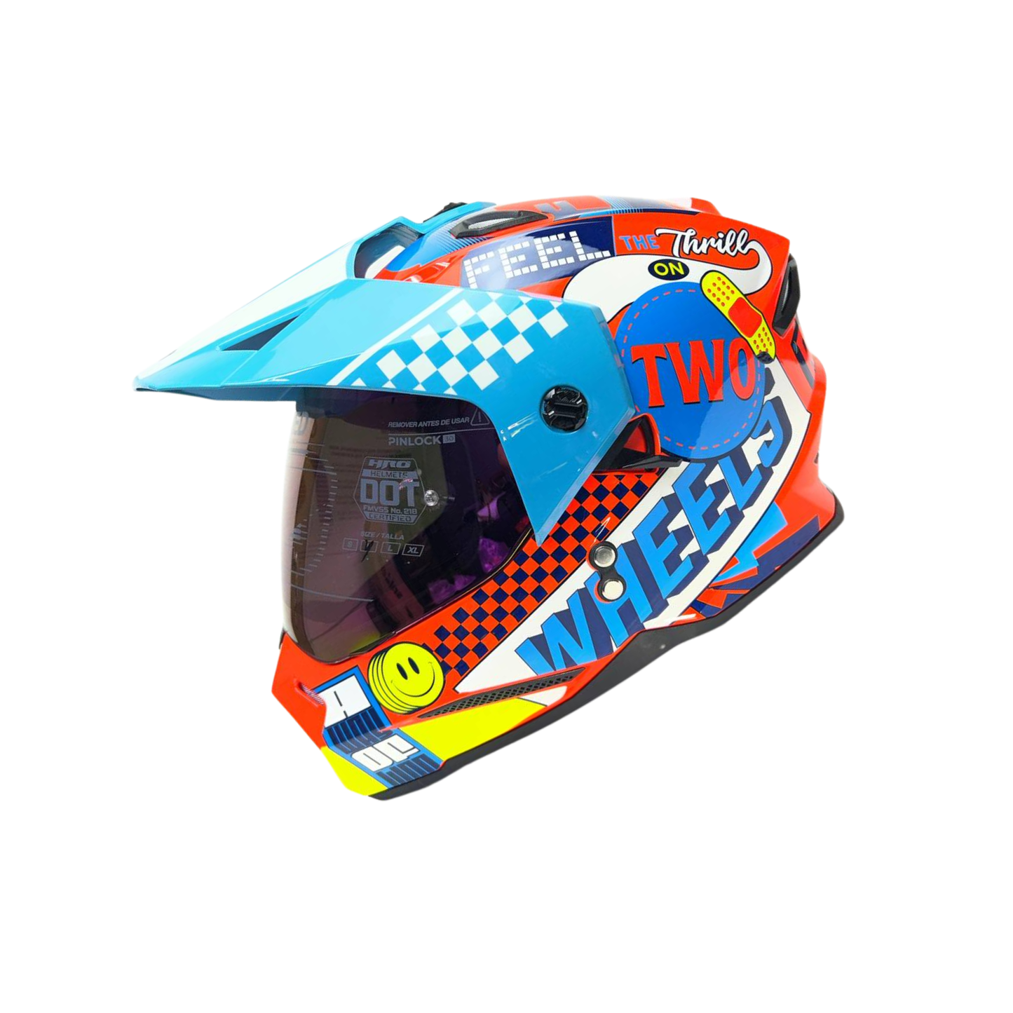 CASCO HRO MX330 AZUL CON NARANJA