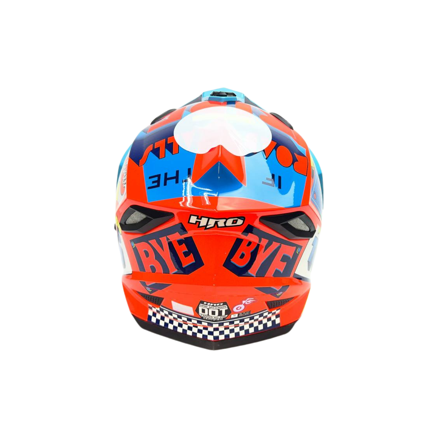 CASCO HRO MX330 AZUL CON NARANJA