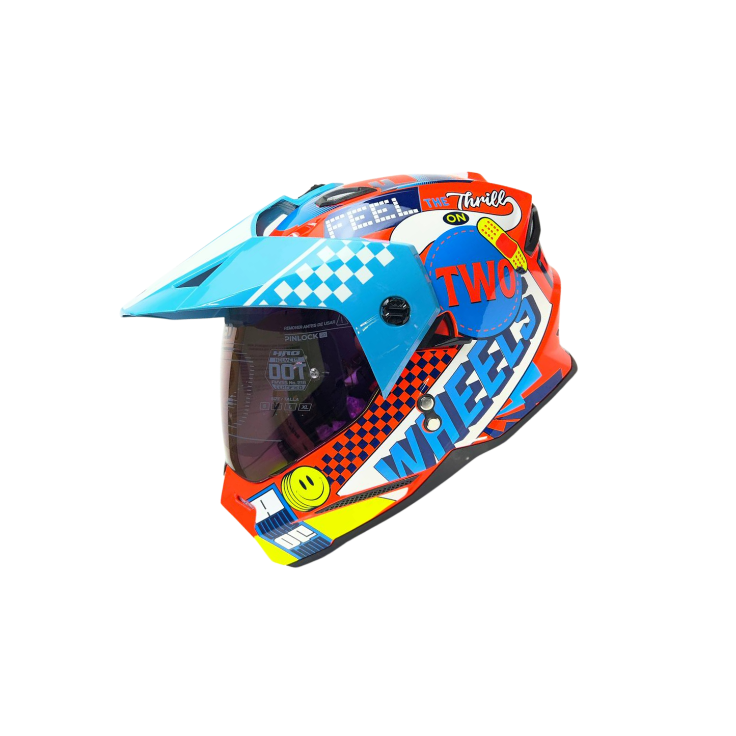 CASCO HRO MX330 AZUL CON NARANJA