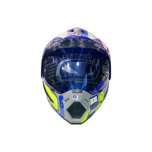 CASCO HRO MX330 AZUL CON GRIS