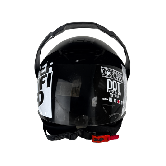 CASCO ICH SEMI INTEGRAL CON VISERA NEGRO CON ROJO