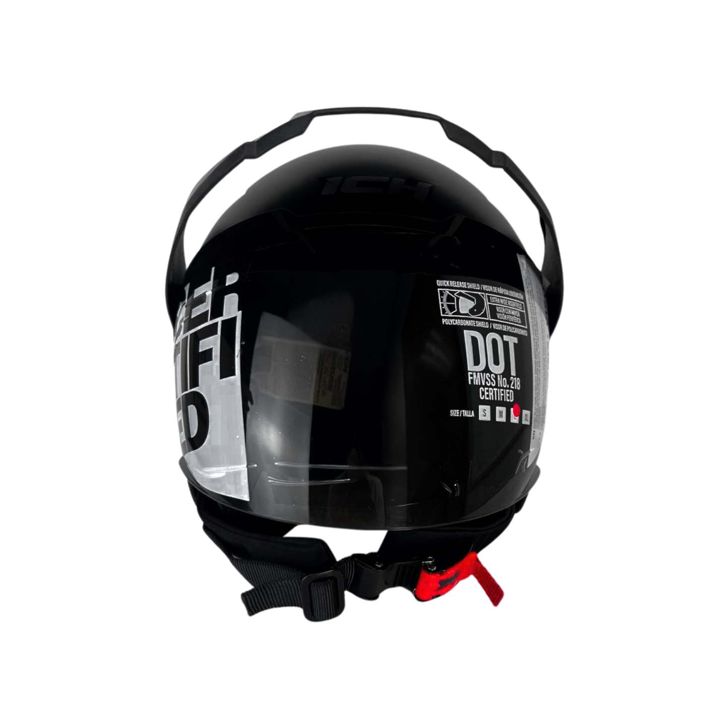 CASCO ICH SEMI INTEGRAL CON VISERA NEGRO CON BLANCO