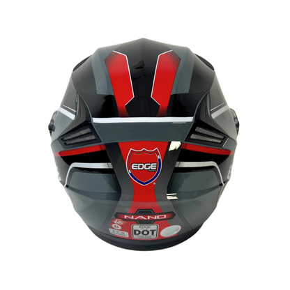 CASCO SEMI INTEGRAL JAGUAR NANO GRIS CON ROJO EDGE