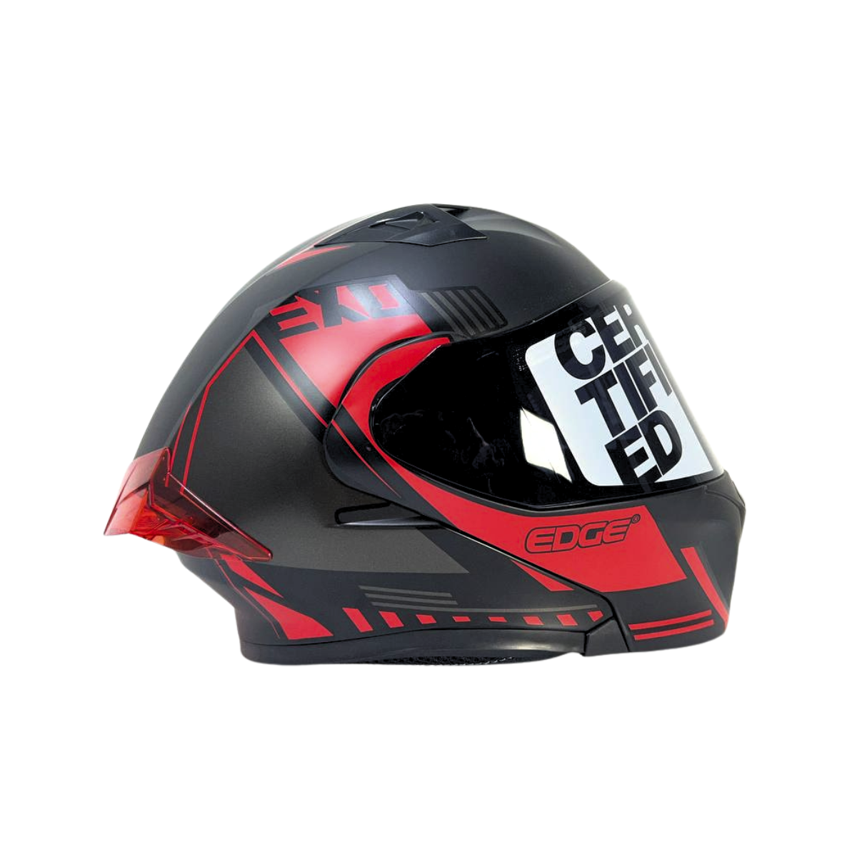 CASCO MODULAR PULSE EXO NEGRO CON ROJO EDGE