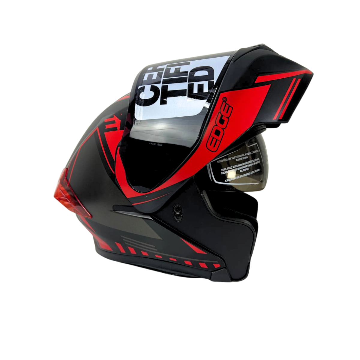 CASCO MODULAR PULSE EXO NEGRO CON ROJO EDGE