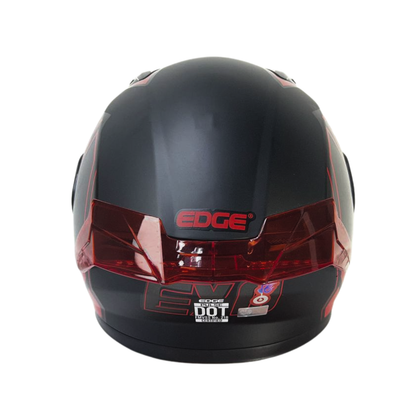 CASCO MODULAR PULSE EXO NEGRO CON ROJO EDGE
