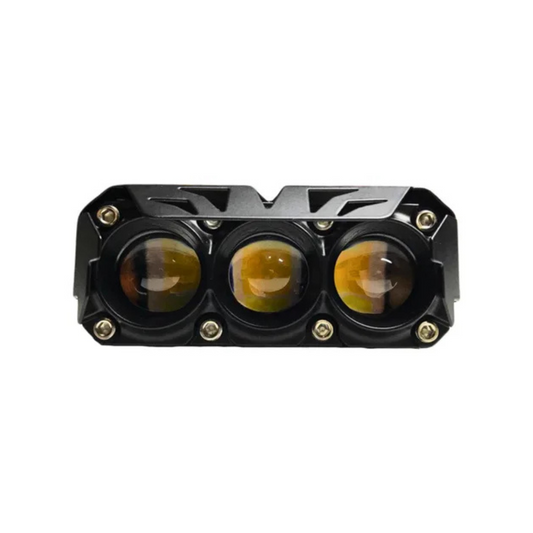 FARO 3 LED TIPO LUPA CON VENTILADOR MOTOS Y CARROS