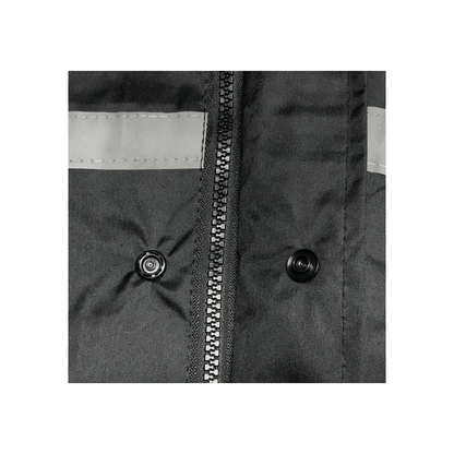 TRAJE IMPERMEABLE NEGRO CON BOLSILLOS L-XL