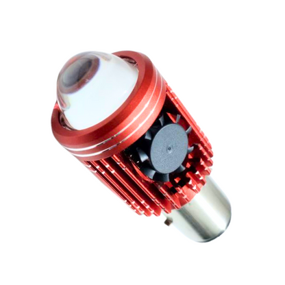 BOMBILLO FARO 2 CONTACTOS TIPO LUPA ROJO CON VENTILADOR
