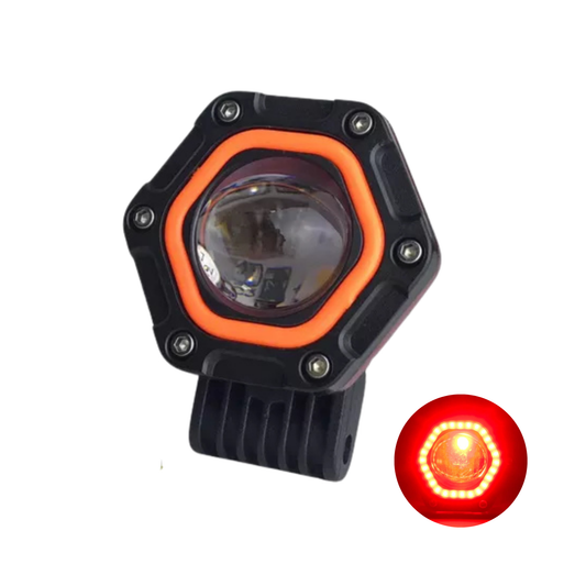 FARO EXPLORADOR LED ARO ROJO MOTOS CARROS