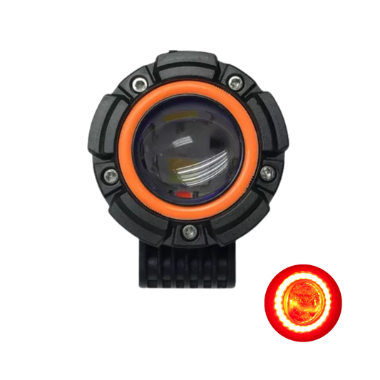 FARO LED LUPA EXPLORADOR ARO DE LUZ ROJO
