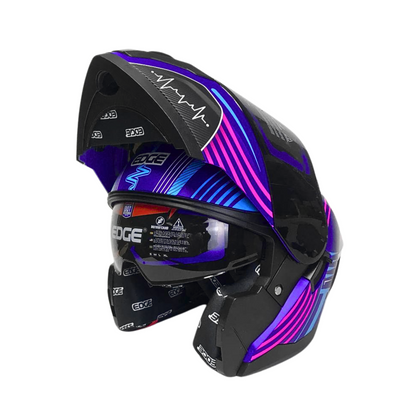 CASCO MODULAR BOSTON BEATSPEED PURPURA  Y LUZ LED