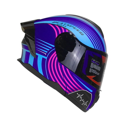 CASCO MODULAR BOSTON BEATSPEED PURPURA  Y LUZ LED
