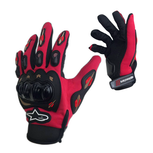 GUANTES COMPLETOS ROJOS MOTORIZADOS