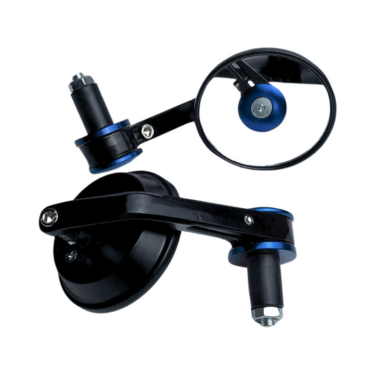 RETROVISORES ESTILO CAFE RACER REDONDOS AZUL