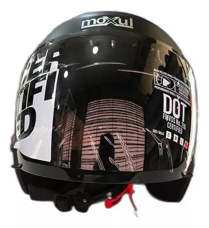 Casco Semi Integral Moxul Negro Visor Oscuro