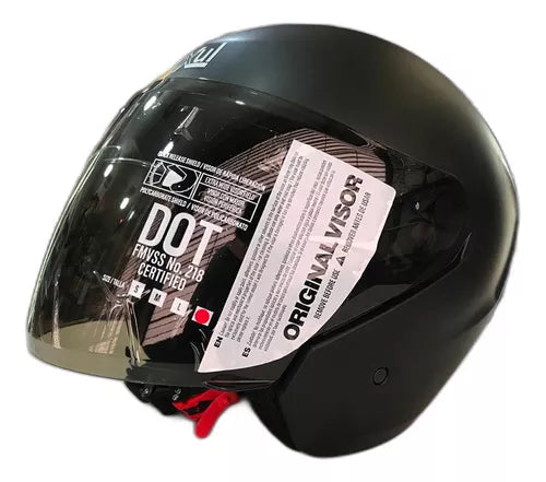 Casco Semi Integral Moxul Negro Visor Oscuro