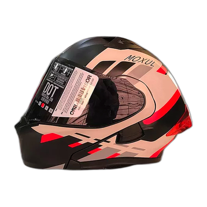 Casco Modular Moxul Negro Con Rojo
