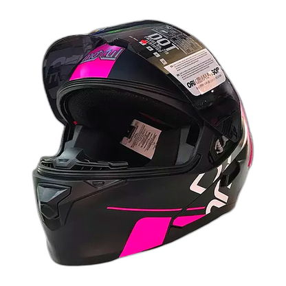 Casco Modular Moxul Negro Con Fucsia