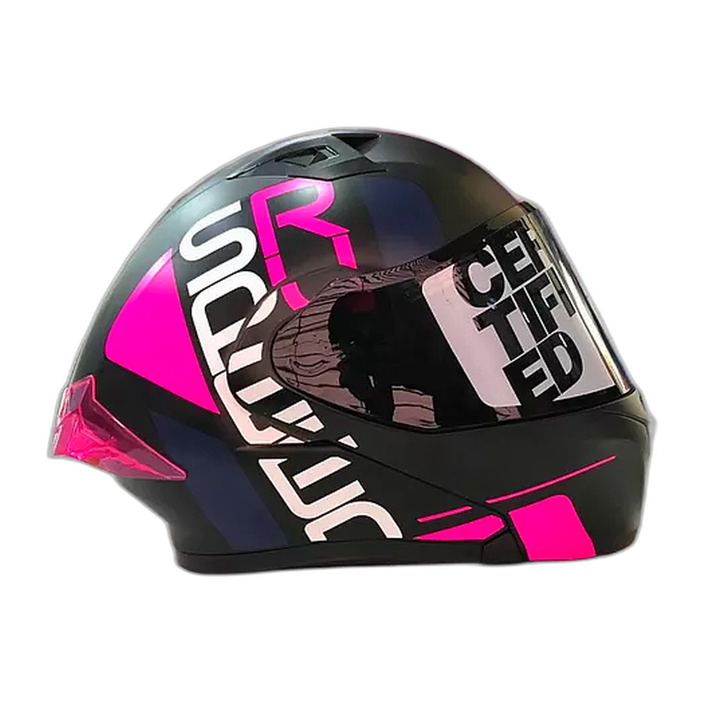 Casco Modular Moxul Negro Con Fucsia