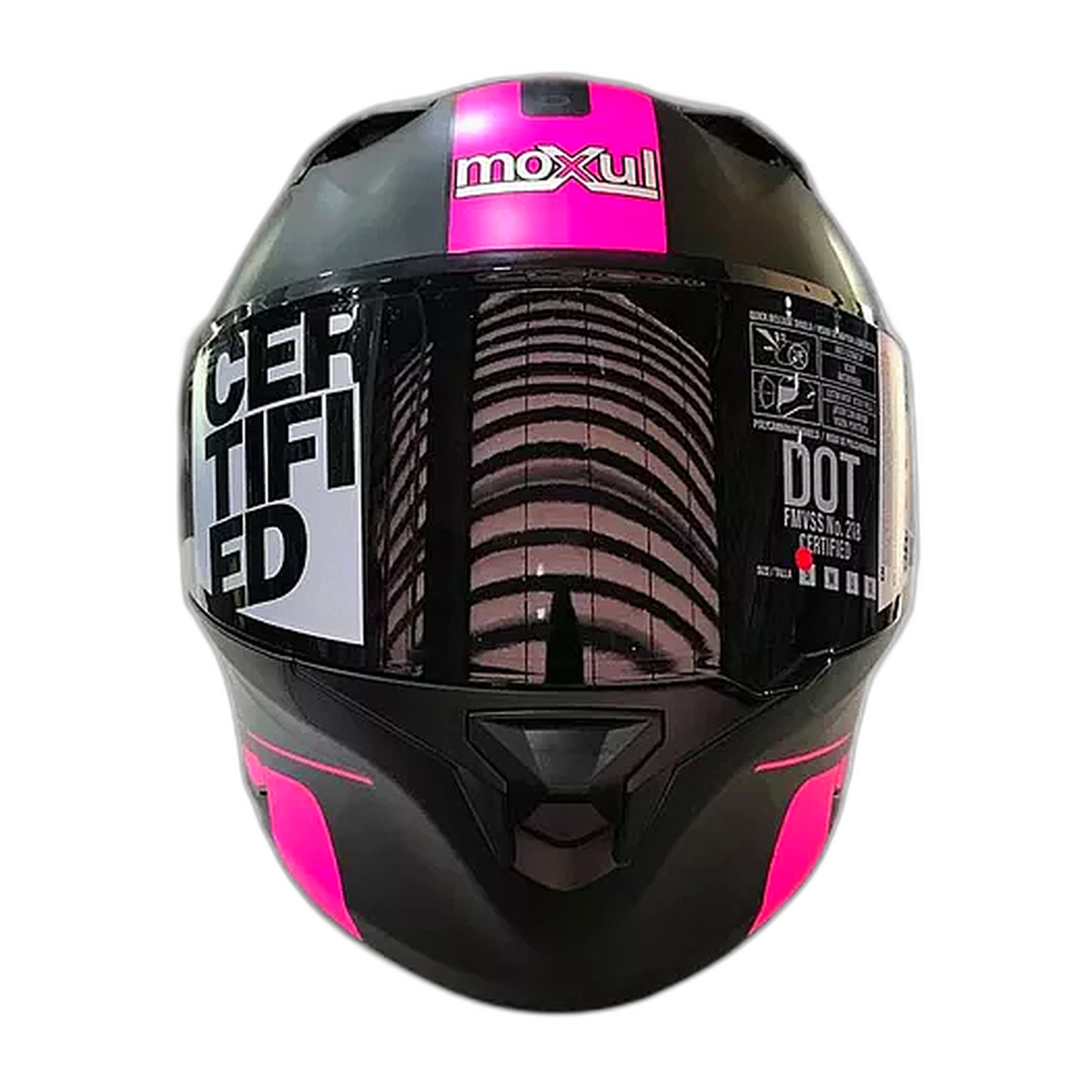 Casco Modular Moxul Negro Con Fucsia