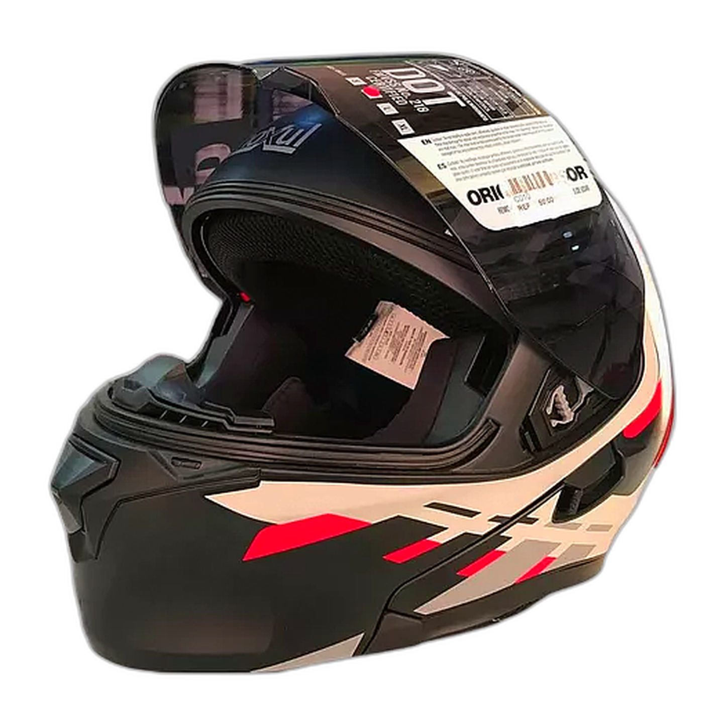 Casco Modular Moxul Negro Con Rojo