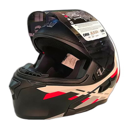 Casco Modular Moxul Negro Con Rojo