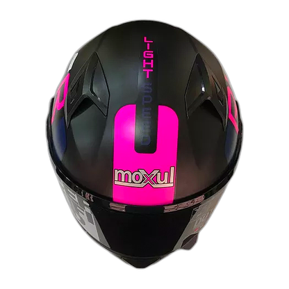 Casco Modular Moxul Negro Con Fucsia