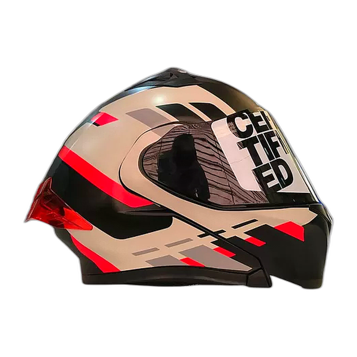 Casco Modular Moxul Negro Con Rojo