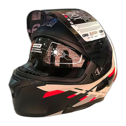 Casco Modular Moxul Negro Con Rojo