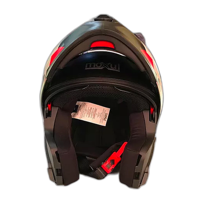 Casco Modular Moxul Negro Con Rojo