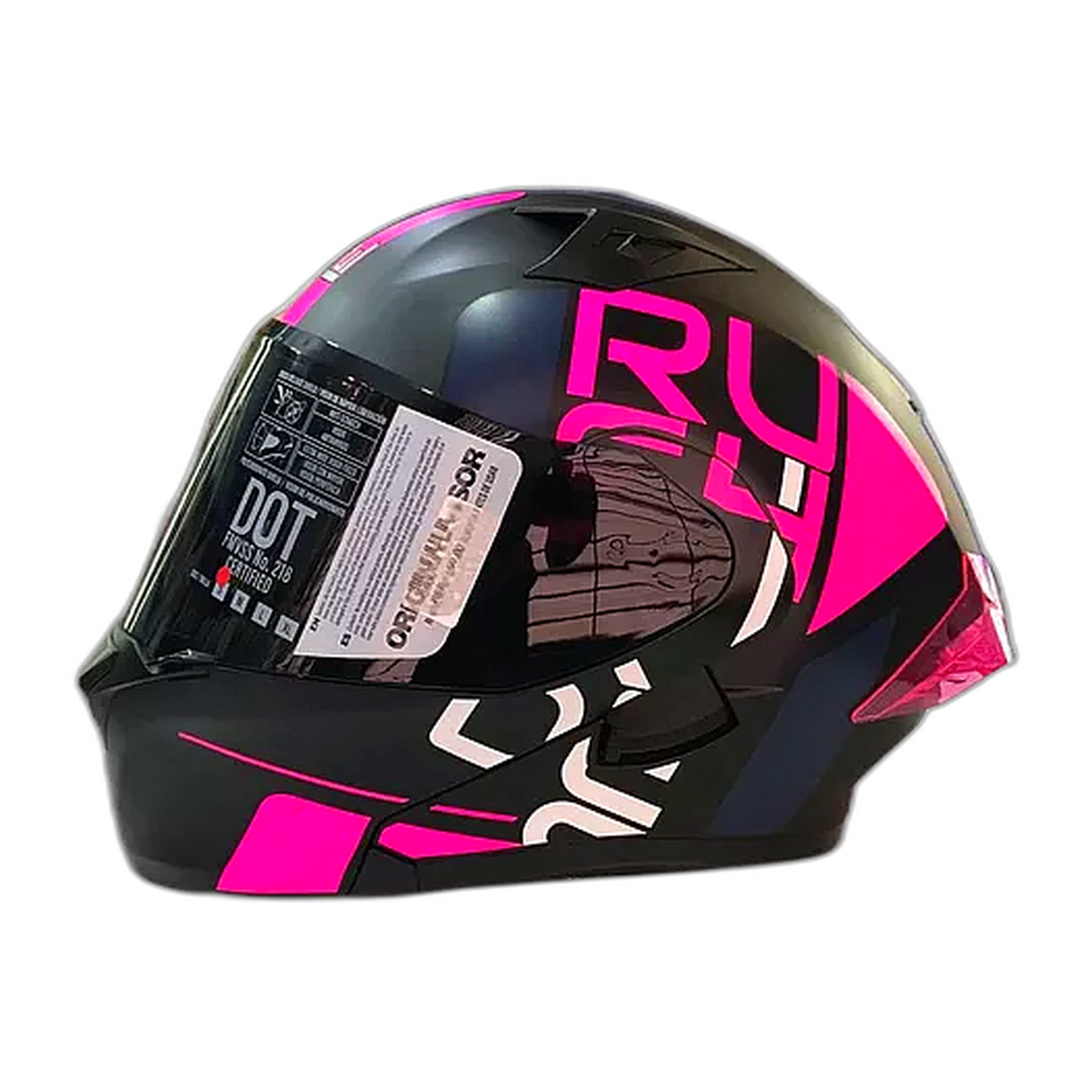 Casco Modular Moxul Negro Con Fucsia