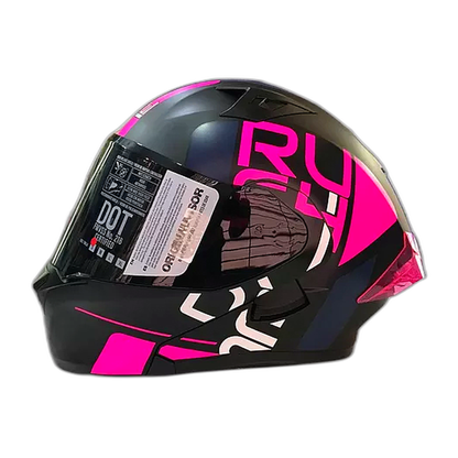 Casco Modular Moxul Negro Con Fucsia