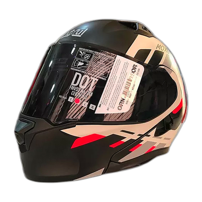 Casco Modular Moxul Negro Con Rojo