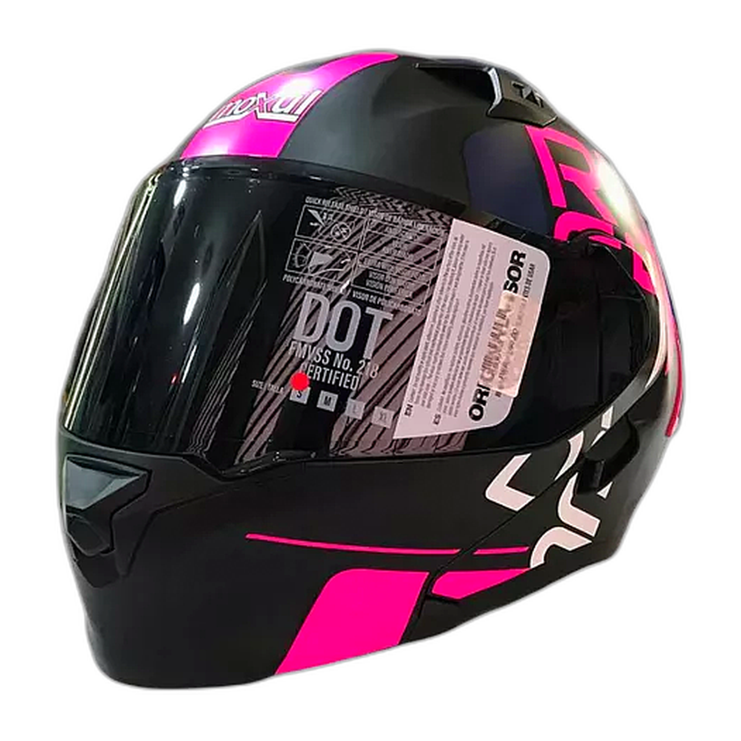 Casco Modular Moxul Negro Con Fucsia