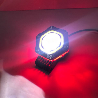 FARO EXPLORADOR LED ARO ROJO MOTOS CARROS