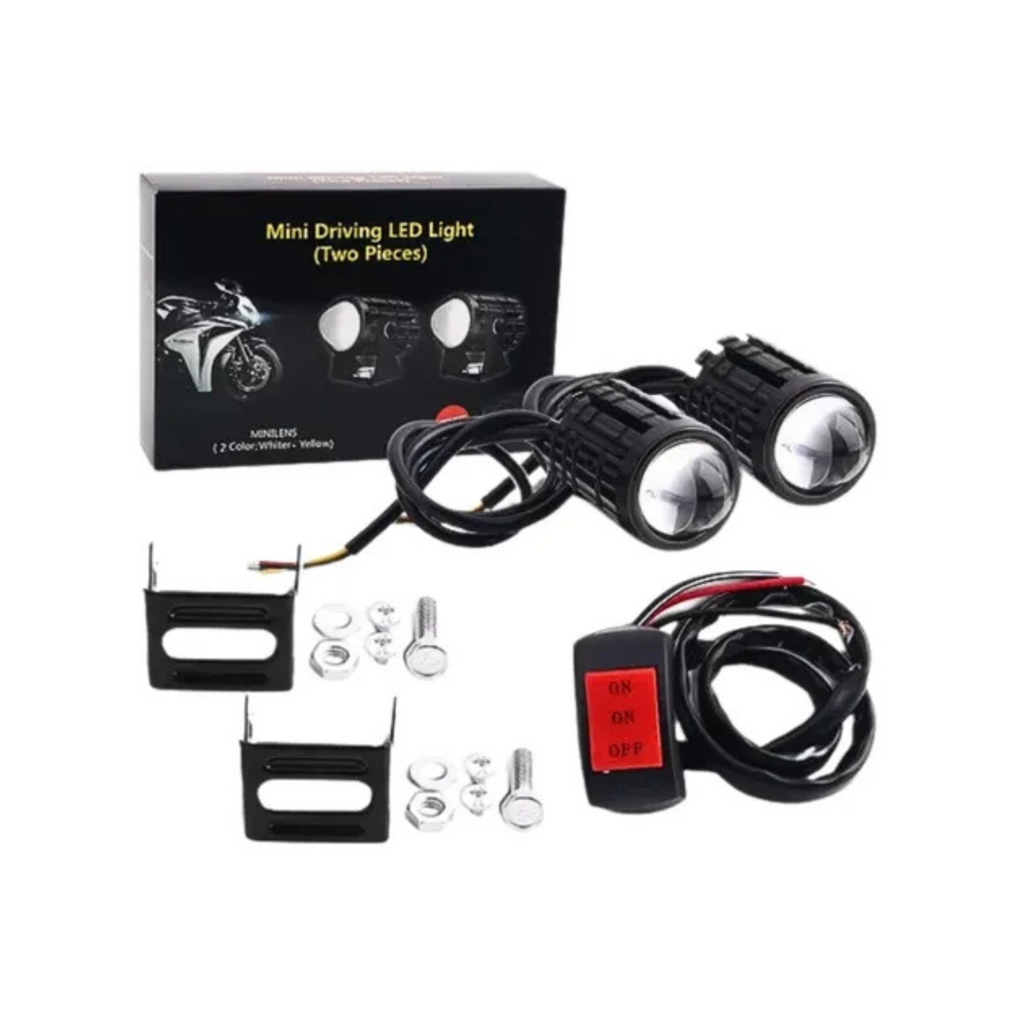FAROS MINI LUPA LUZ AMARILLA Y BLANCO (KIT COMPLETO)