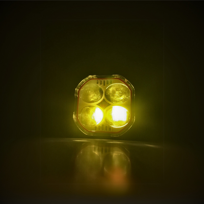 FARO 4 LED LUPA EXPLORADOR ARO DE LUZ ROJO