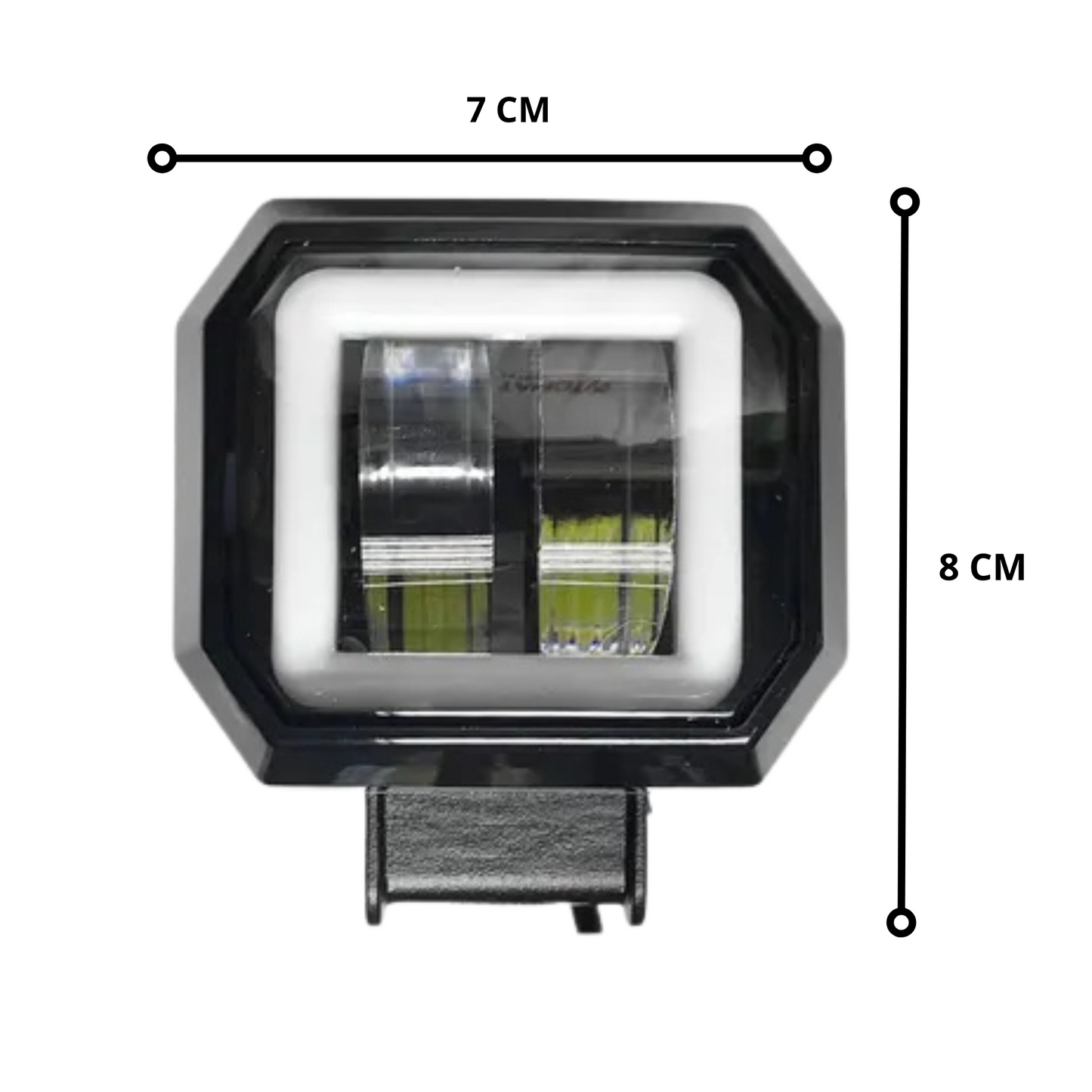 FARO LED ARO DE LUZ CUADRADO, ALTA BLANCA MOTOS CARROS