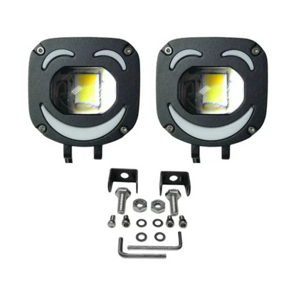 FARO LED LUPA EXPLORADOR COLORES ROJO AZUL BLANCO AMRILLA