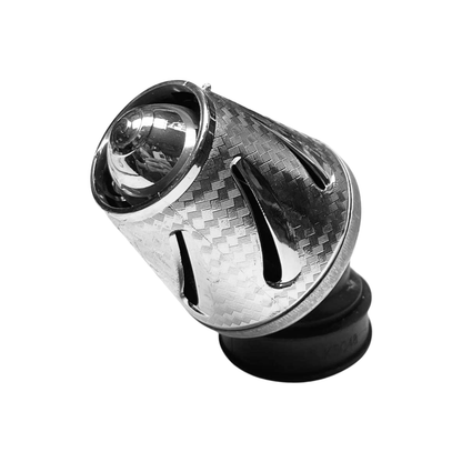 FILTRO DE AIRE PLATA LISO CONICO AJUSTABLE 35MM, 42MM, 48MM