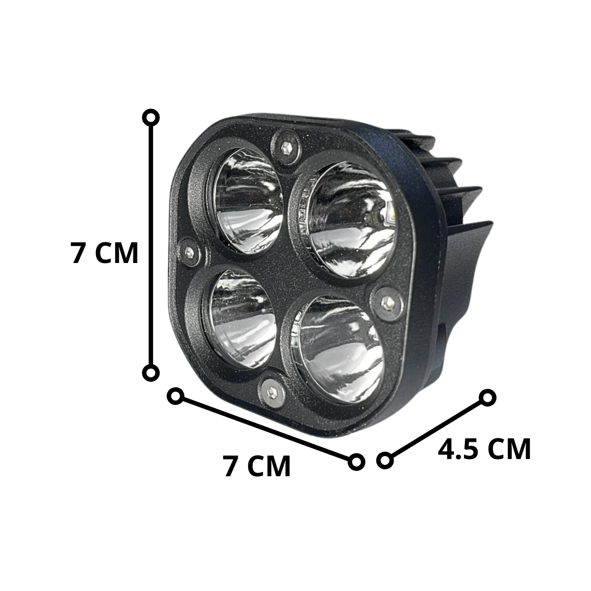 FARO 4 LED 20W CUADRADO LUZ BLANCA STOCK PAR