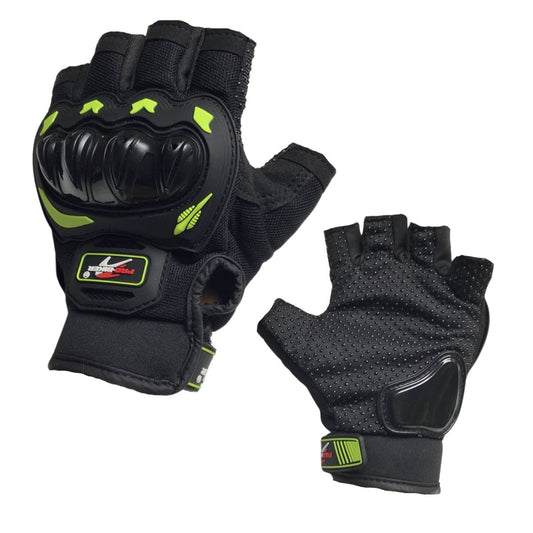 GUANTES CORTOS NEGRO CON VERDE TALLA L S/M MOTOS