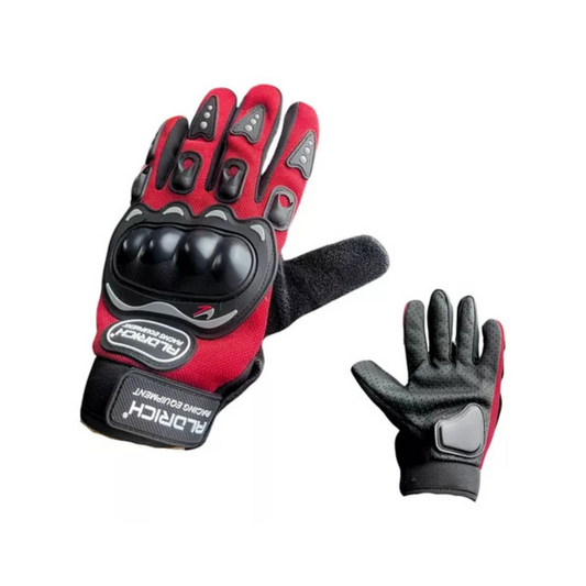 GUANTES COMPLETOS REFORZADOS ROJOS PARA MOTOTRIZADOS