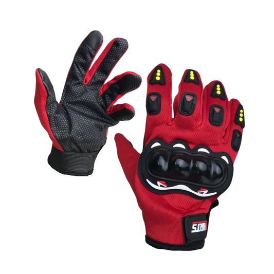 GUANTES COMPLETOS PROTECTORES DE NUDILLO F018R ROJO XL