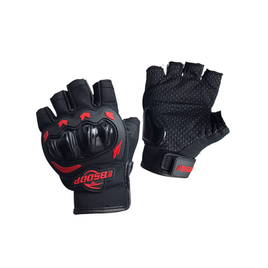 GUANTES CORTOS ROJO PROTECTORES DE NUDILLO TACTIL