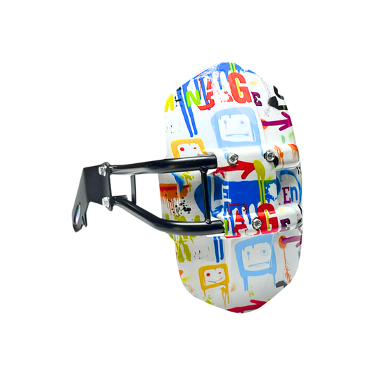 GUARDAFANGO TRASERO MONOBRAZO BLANCO CON DISEÑOS URBANO