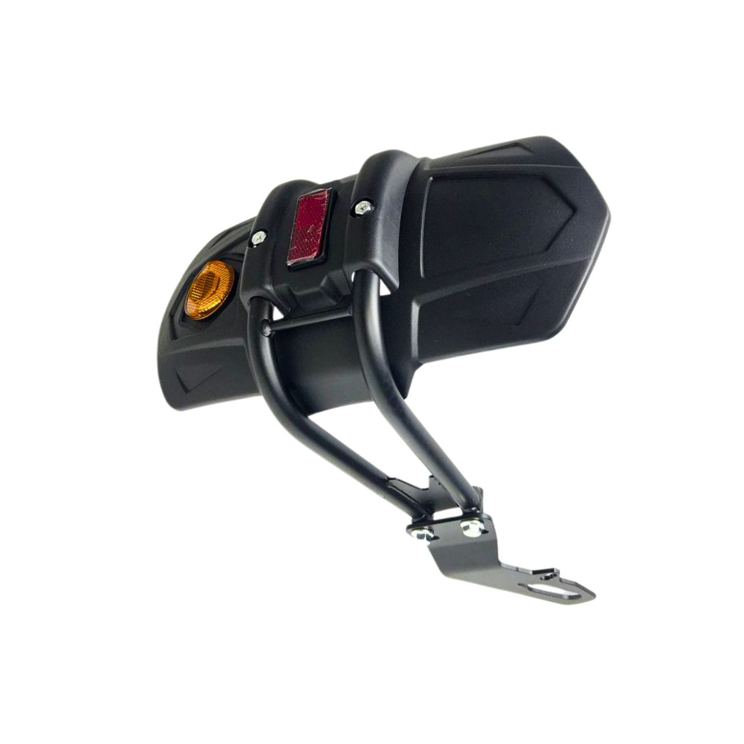 GUARDAFANGO TRASERO MONOBRAZO NEGRO CON REFLECTORES