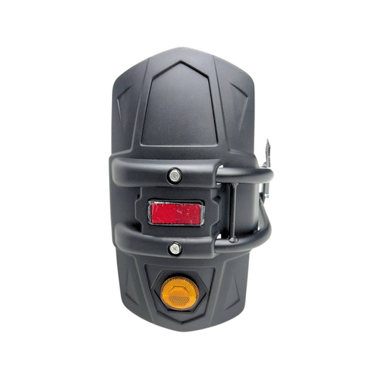 GUARDAFANGO TRASERO MONOBRAZO NEGRO CON REFLECTORES